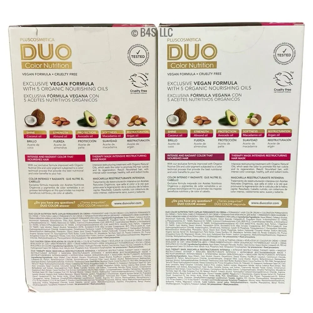 PlusCosmetica DUO Hair Dye 6-37 Dark Blonde Color, 2 Pack , Exp 12/25-12/27